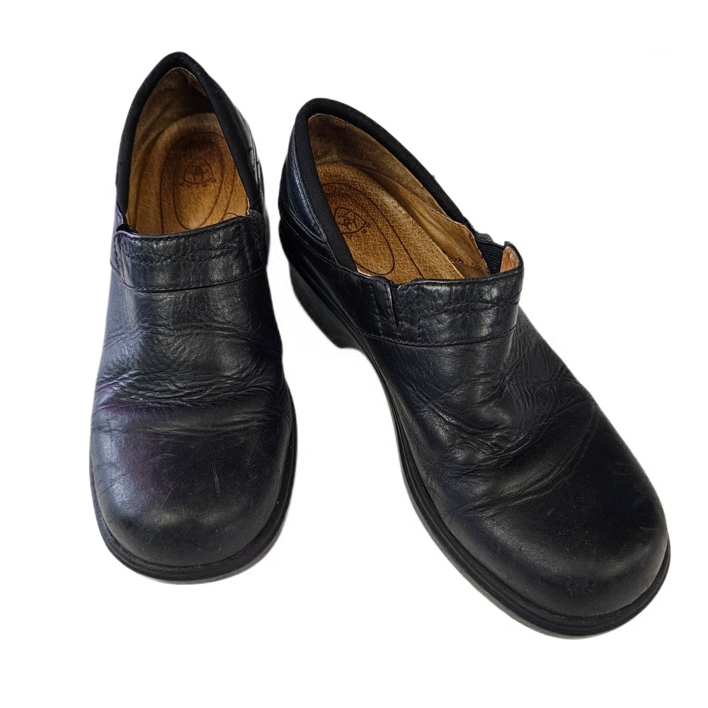 Ariat Santa Cruz Black Leather Clogs Womens Suze 7B